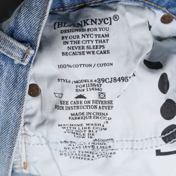 BLANKNYC Distressed High Rise Cutoff Shorts Denim Button Fly Light Wash Sz 30 - Picture 8 of 8